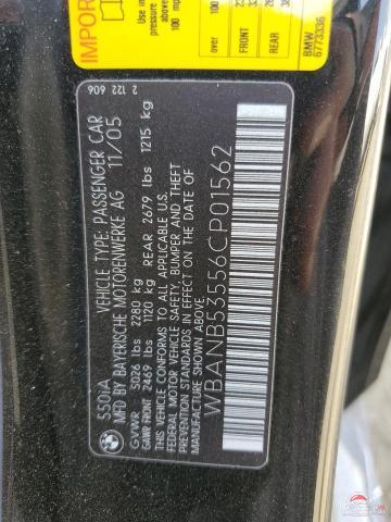WBANB53556CP01562 2006 BMW 5 SERIES photo no. 12