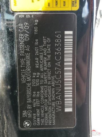 WBANU5C57AC363861 2010 BMW 5 SERIES photo no. 12