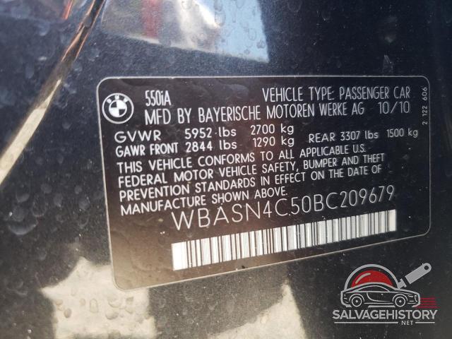 WBASN4C50BC209679 2011 BMW 5 SERIES photo no. 12