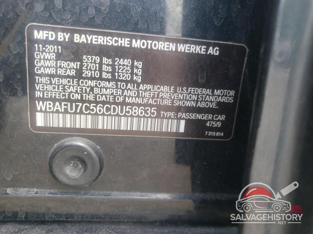 WBAFU7C56CDU58635 2012 BMW 5 SERIES photo no. 13
