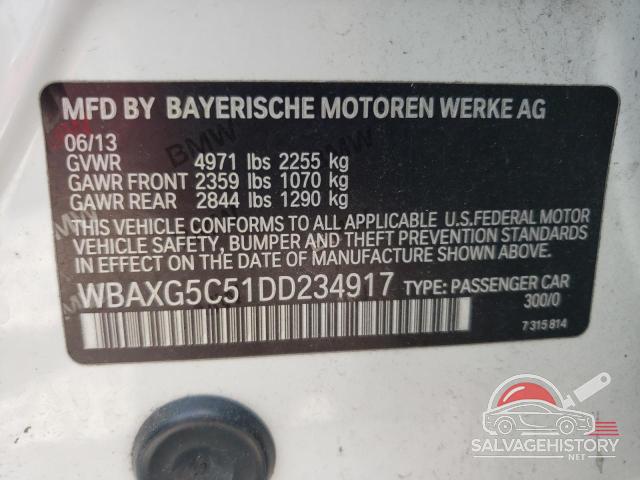 WBAXG5C51DD234917 2013 BMW 5 SERIES photo no. 12