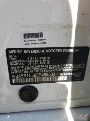 WBA5B1C58ED482534 2014 BMW 5 SERIES photo no. 12