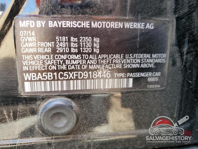 WBA5B1C5XFD918446 2015 BMW 5 SERIES photo no. 12