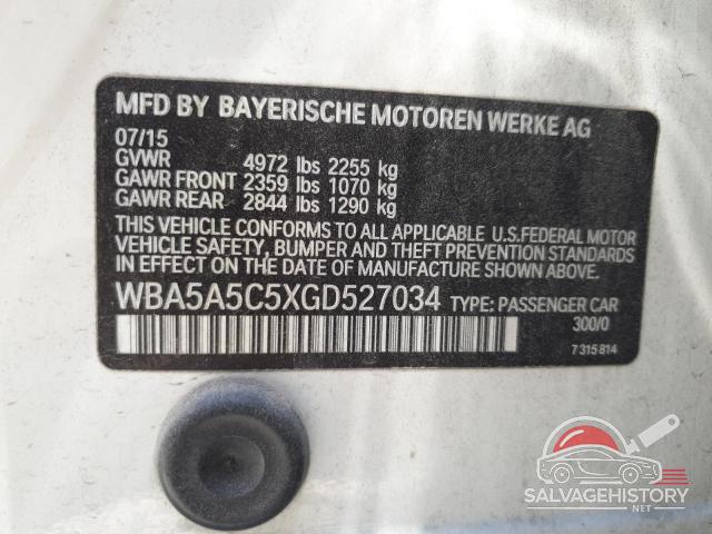 WBA5A5C5XGD527034 2016 BMW 5 SERIES photo no. 12