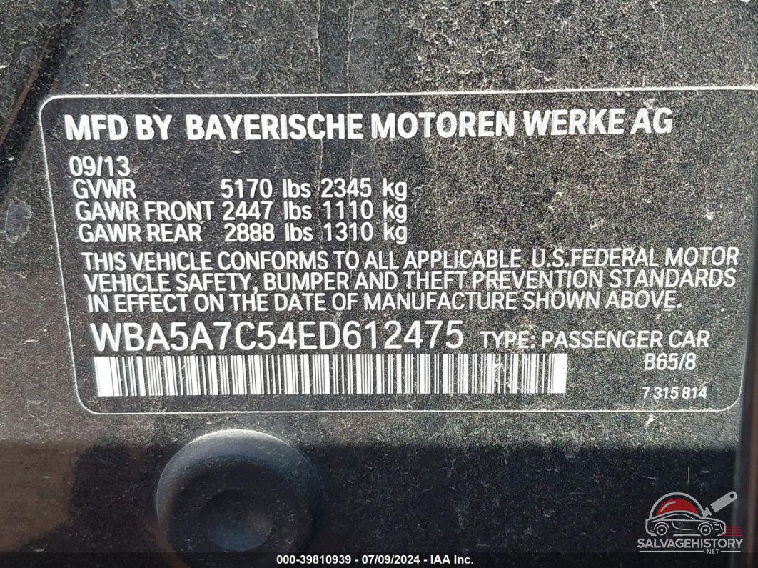 WBA5A7C54ED612475 2014 BMW 528I photo no. 9