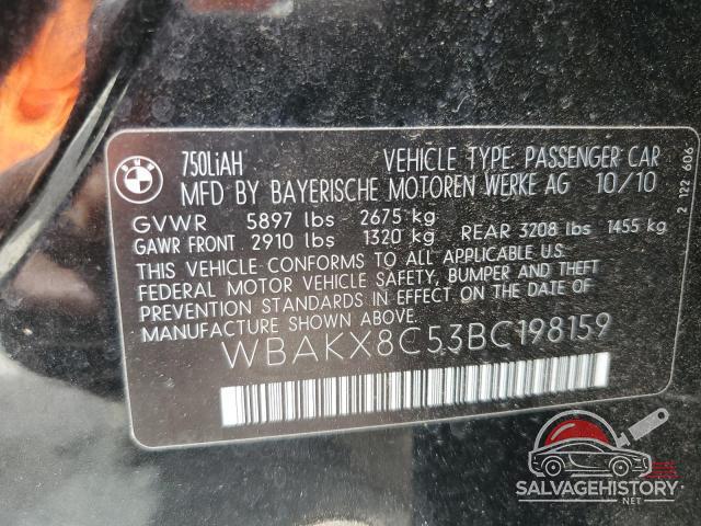 WBAKX8C53BC198159 2011 BMW 7 SERIES photo no. 12