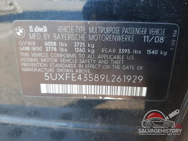5UXFE43589L261929 2009 BMW X5 photo no. 13