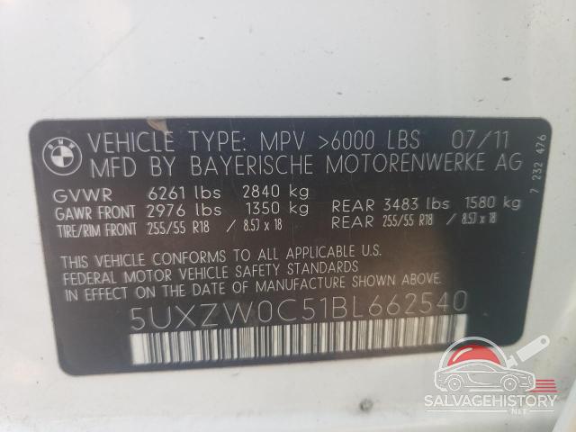 5UXZW0C51BL662540 2011 BMW X5 photo no. 13