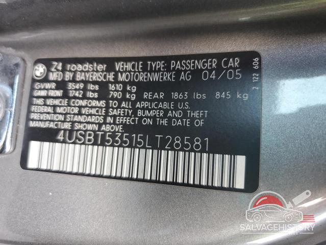 4USBT53515LT28581 2005 BMW Z4 photo no. 13