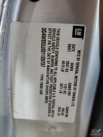 2G4WS52J021129737 2002 BUICK CENTURY photo no. 12