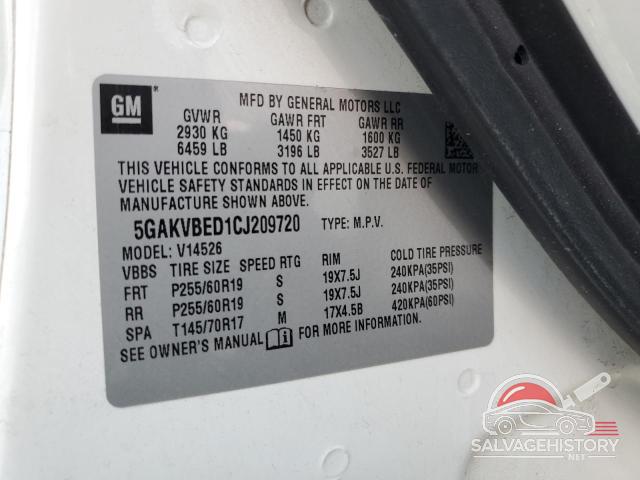 5GAKVBED1CJ209720 2012 BUICK ENCLAVE photo no. 14