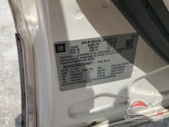 5GAKVCED0CJ144011 2012 BUICK ENCLAVE photo no. 12