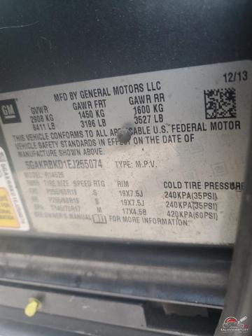 5GAKRBKD1EJ255074 2014 BUICK ENCLAVE photo no. 14