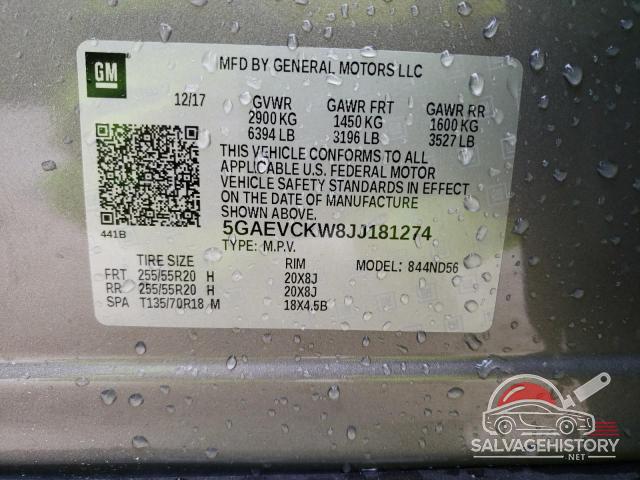 5GAEVCKW8JJ181274 2018 BUICK ENCLAVE photo no. 13