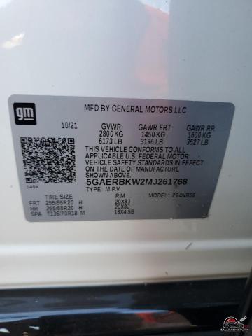 5GAERBKW2MJ261768 2021 BUICK ENCLAVE photo no. 14