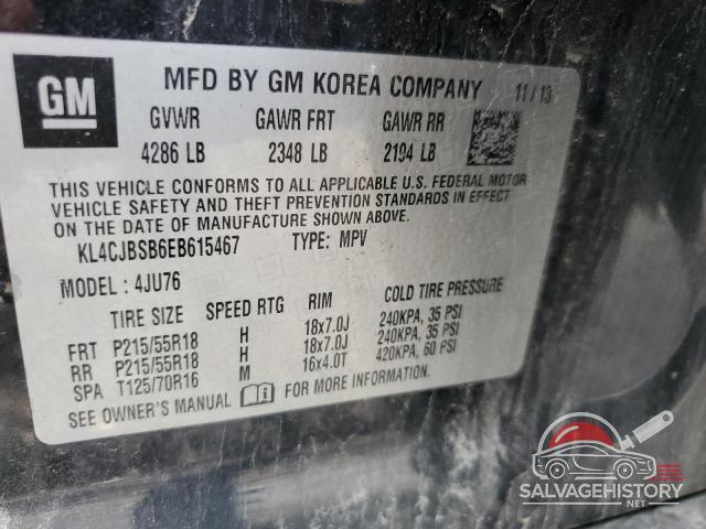 KL4CJBSB6EB615467 2014 BUICK ENCORE photo no. 12