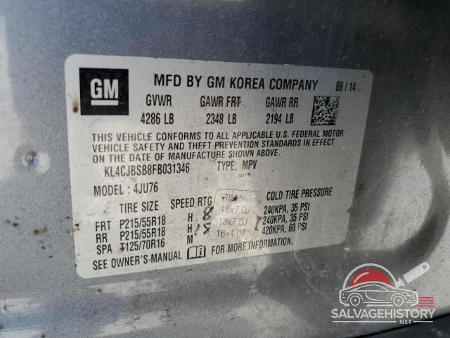 KL4CJBSB8FB031346 2015 BUICK ENCORE photo no. 13