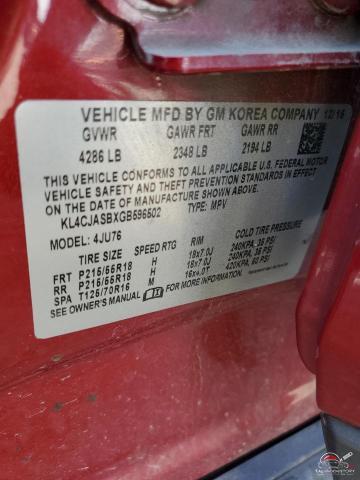 KL4CJASBXGB596502 2016 BUICK ENCORE photo no. 14