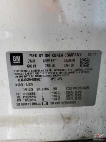 KL4CJASB9HB109727 2017 BUICK ENCORE photo no. 12