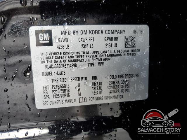 KL4CJ3SB0KB714898 2019 BUICK ENCORE photo no. 13