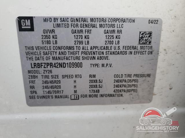 LRBFZPR42ND109900 2022 BUICK ENVISION photo no. 13