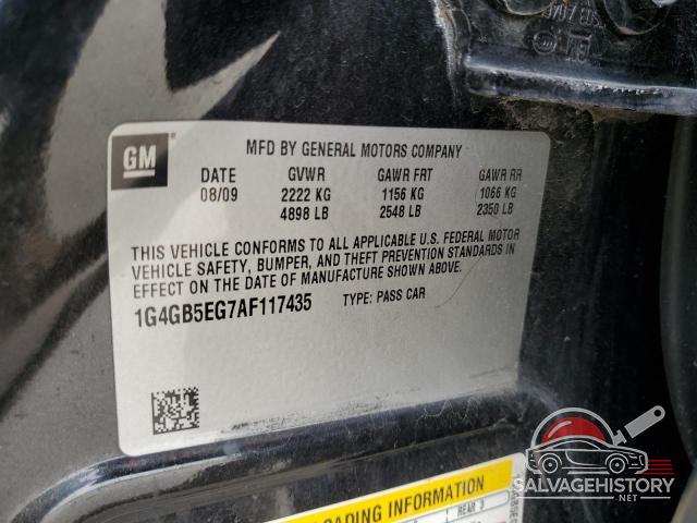 1G4GB5EG7AF117435 2010 BUICK LACROSSE photo no. 12