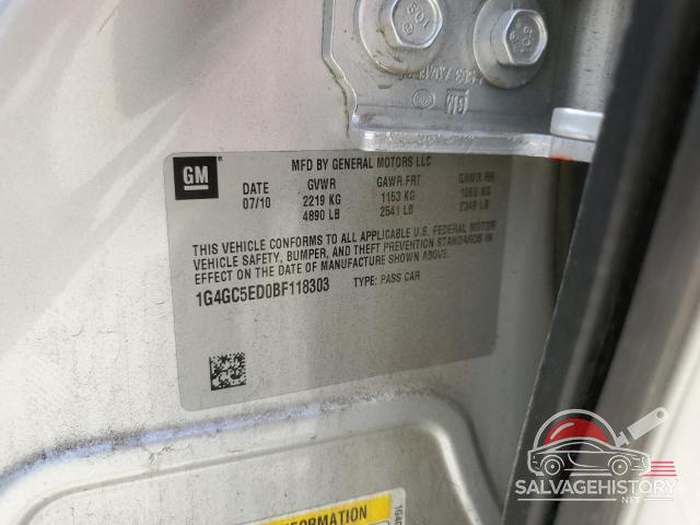 1G4GC5ED0BF118303 2011 BUICK LACROSSE photo no. 12