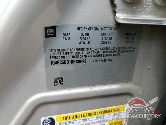 1G4GC5GD1BF138492 2011 BUICK LACROSSE photo no. 12