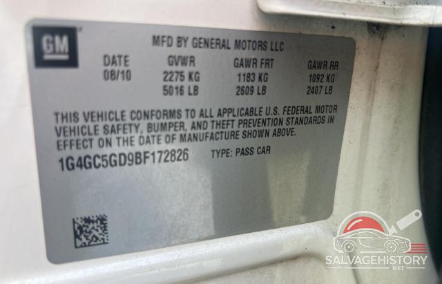 1G4GC5GD9BF172826 2011 BUICK LACROSSE photo no. 10