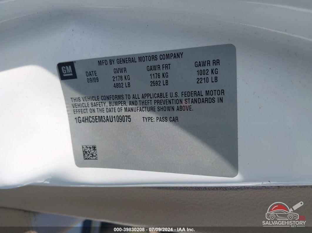 1G4HC5EM3AU109075 2010 BUICK LUCERNE photo no. 9