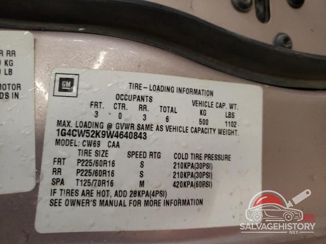 1G4CW52K9W4640843 1998 BUICK PARK AVE photo no. 12