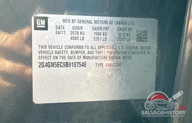 2G4GN5EC9B9187548 2011 BUICK REGAL photo no. 10