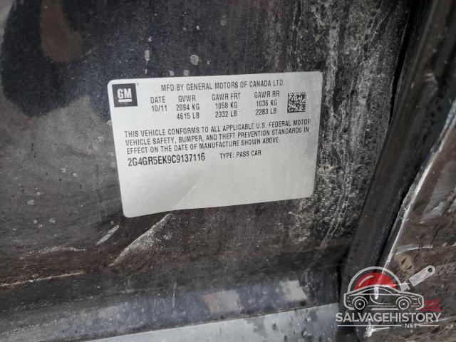 2G4GR5EK9C9137116 2012 BUICK REGAL photo no. 12
