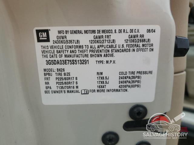 3G5DA03E75S513291 2005 BUICK RENDEZVOUS photo no. 12