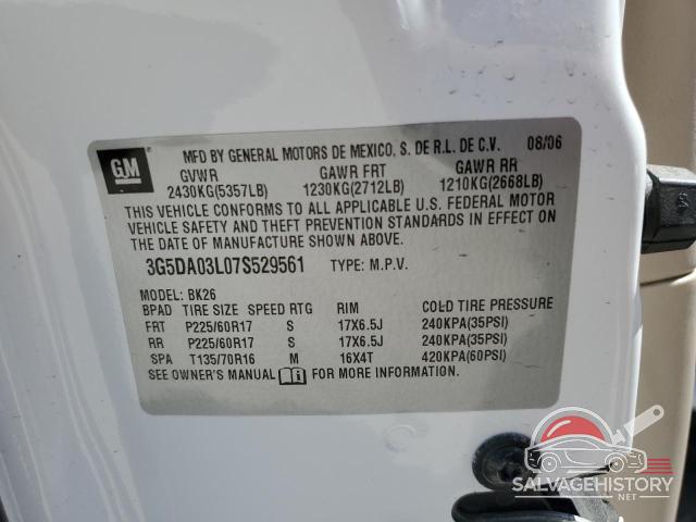 3G5DA03L07S529561 2007 BUICK RENDEZVOUS photo no. 14