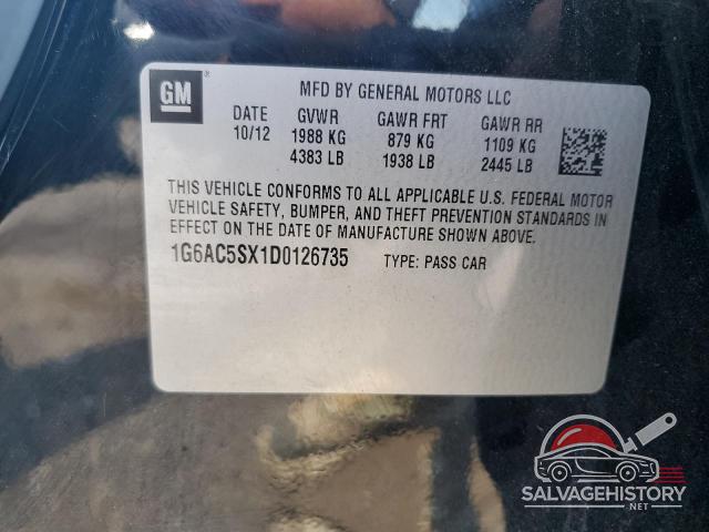 1G6AC5SX1D0126735 2013 CADILLAC ATS photo no. 12