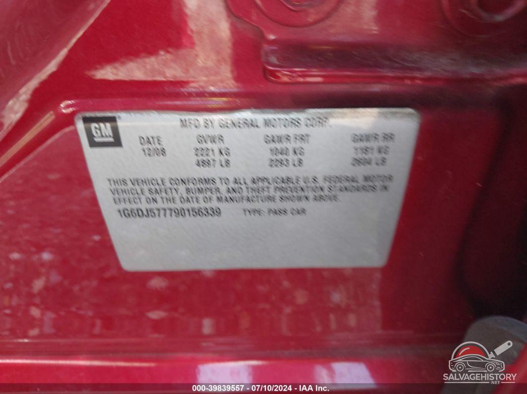 1G6DJ577790156339 2009 CADILLAC CTS photo no. 9