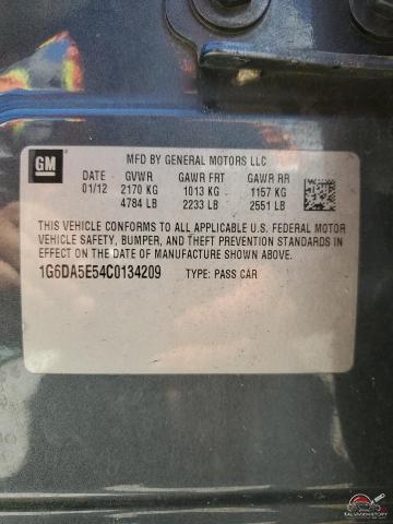 1G6DA5E54C0134209 2012 CADILLAC CTS photo no. 12