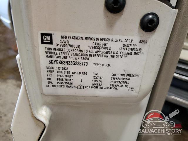 3GYEK63N33G238770 2003 CADILLAC ESCALADE photo no. 12