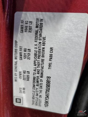 1G6KY5497XU909818 1999 CADILLAC SEVILLE photo no. 12