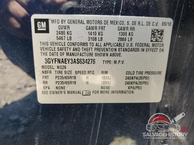 3GYFNAEY3AS634276 2010 CADILLAC SRX photo no. 14