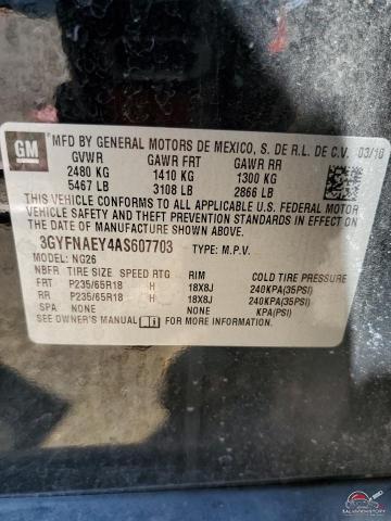 3GYFNAEY4AS607703 2010 CADILLAC SRX photo no. 13