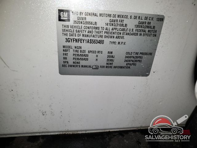 3GYFNFEY1AS563480 2010 CADILLAC SRX photo no. 13