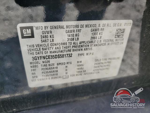 3GYFNCE35DS581732 2013 CADILLAC SRX photo no. 13