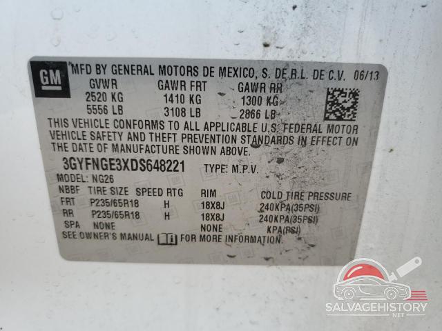 3GYFNGE3XDS648221 2013 CADILLAC SRX photo no. 13