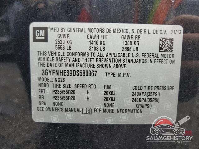 3GYFNHE39DS580967 2013 CADILLAC SRX photo no. 14