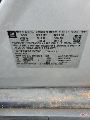 3GYFNAE39ES581691 2014 CADILLAC SRX photo no. 12