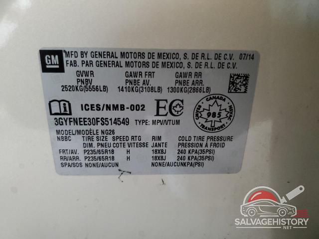 3GYFNEE30FS514549 2015 CADILLAC SRX photo no. 12