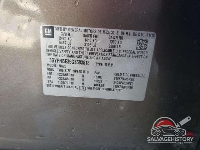 3GYFNBE35GS583818 2016 CADILLAC SRX photo no. 13