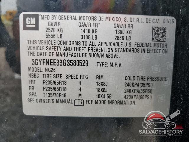 3GYFNEE33GS580529 2016 CADILLAC SRX photo no. 13